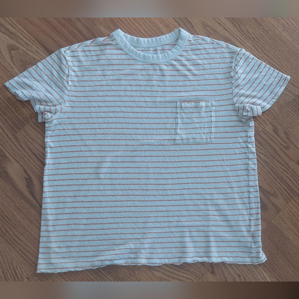 Orange and White Striped Shirt